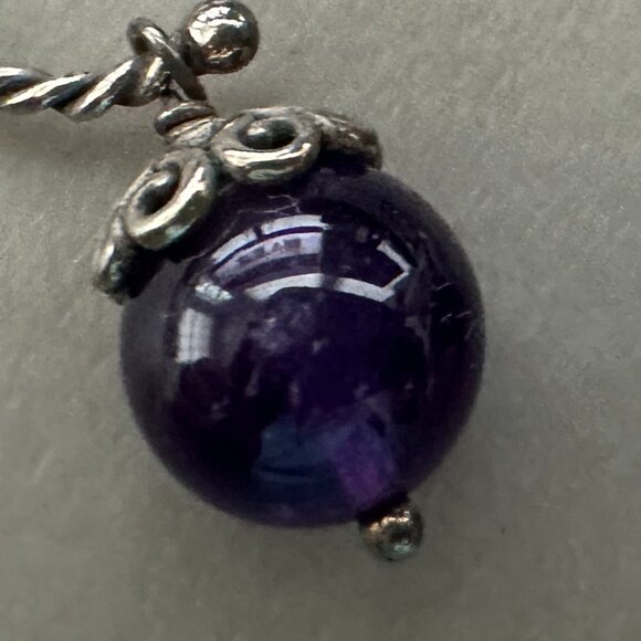 Authentic Pandora Purple Amethyst Swirl Compose Earrings - EUC (No Posts ) - Picture 6 of 11